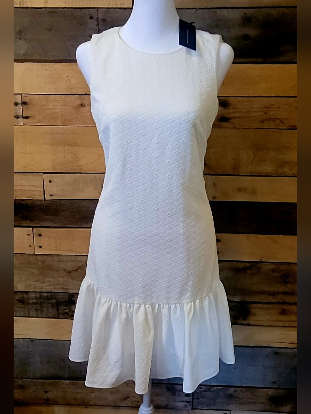 Tommy Hilfiger White Eyelet Ruffle-Hem Dress Size 2 NWT
